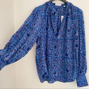 EQUIPMENT silk peasant blouse